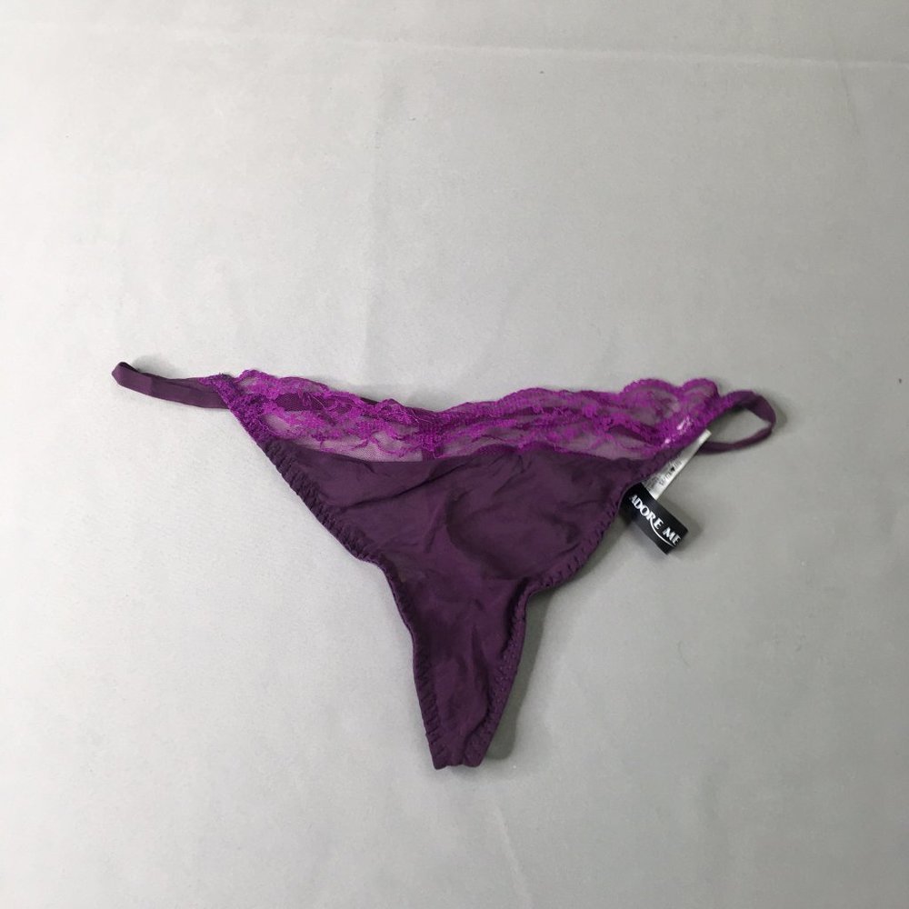 Adore Me Lingerie Womens Purple 1X Lace Thongs Panties G String Lace #2050‎